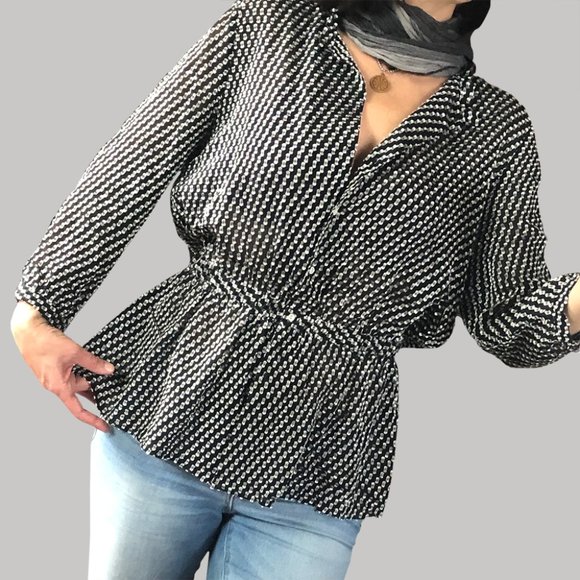 & Other Stories Tops - & Other Stories Black and White Pattern Blouse